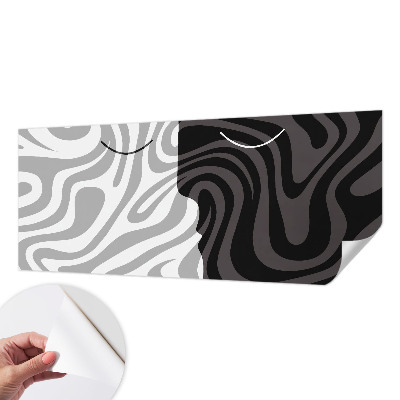 3D fotobehang met een abstracte voorstelling van gezichten