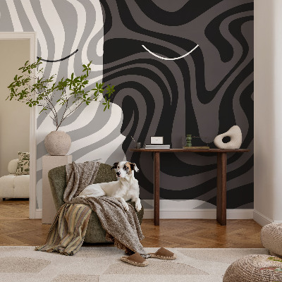 3D fotobehang met een abstracte voorstelling van gezichten