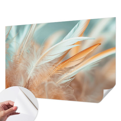 Fotobehang voor kinderkamer met een fijn verenmotief