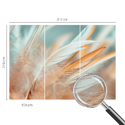 Fotobehang voor kinderkamer met een fijn verenmotief