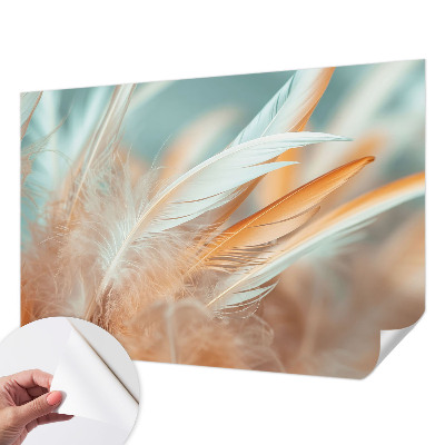 Fotobehang voor kinderkamer met een fijn verenmotief