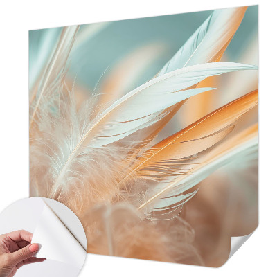 Fotobehang voor kinderkamer met een fijn verenmotief