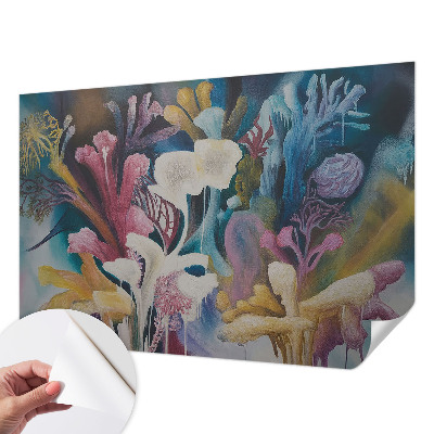 Fotobehang babykamer met een bloemenexplosie als vrolijk patroon