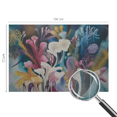 Fotobehang babykamer met een bloemenexplosie als vrolijk patroon
