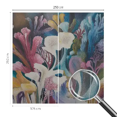 Fotobehang babykamer met een bloemenexplosie als vrolijk patroon