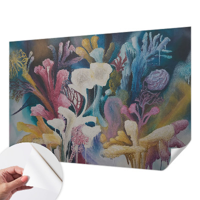 Fotobehang babykamer met een bloemenexplosie als vrolijk patroon