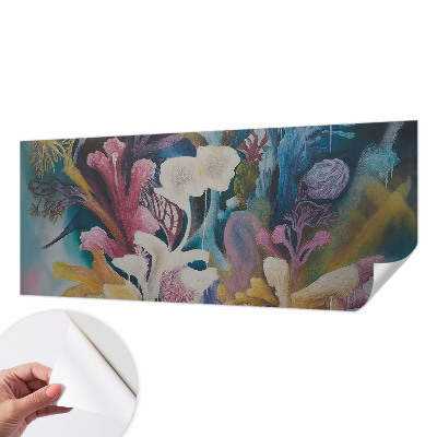Fotobehang babykamer met een bloemenexplosie als vrolijk patroon