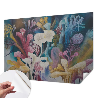 Fotobehang babykamer met een bloemenexplosie als vrolijk patroon