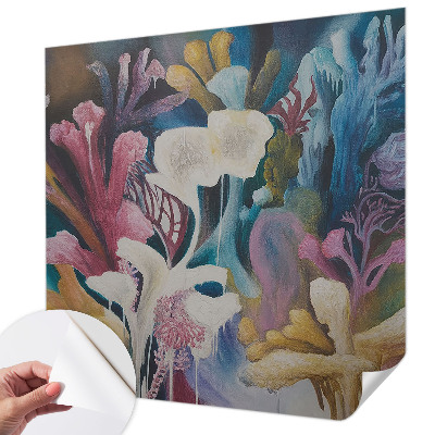 Fotobehang babykamer met een bloemenexplosie als vrolijk patroon