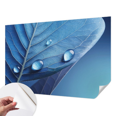 Fotobehang zelfklevend met een blauw bladmotief