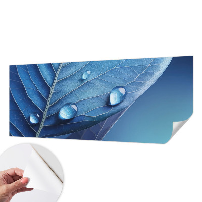 Fotobehang zelfklevend met een blauw bladmotief