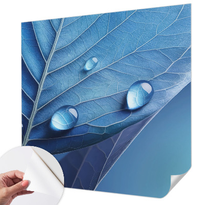 Fotobehang zelfklevend met een blauw bladmotief