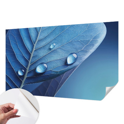 Fotobehang zelfklevend met een blauw bladmotief