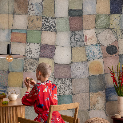 Zelfklevende behangsticker Kleurrijk mozaïek