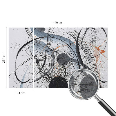 Foto behang voor de kinderkamer met een expressief abstracte print