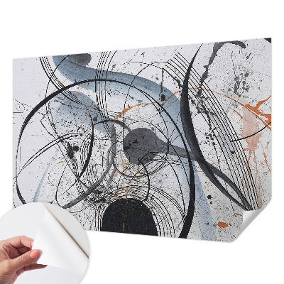 Foto behang voor de kinderkamer met een expressief abstracte print