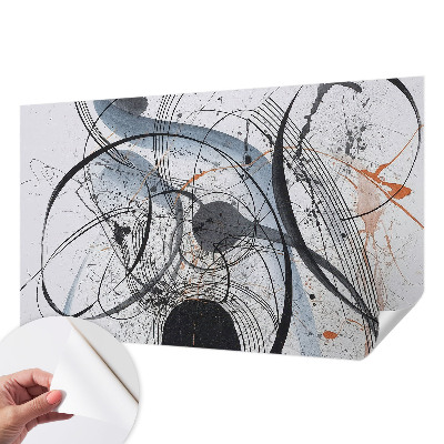 Foto behang voor de kinderkamer met een expressief abstracte print