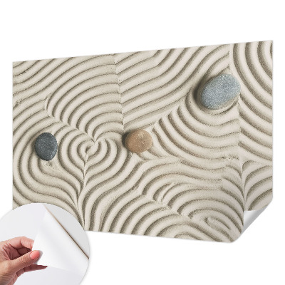 Fotobehang kinderkamer met een dessin van harmonieuze golven
