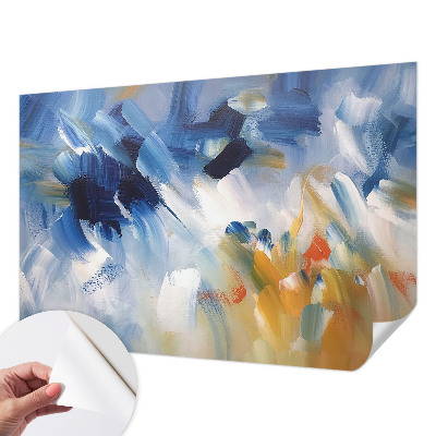 Fotobehang babykamer met kleurrijke penseelstreken