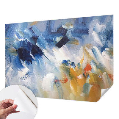 Fotobehang babykamer met kleurrijke penseelstreken