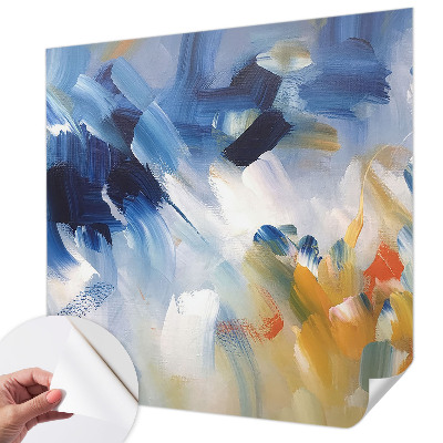Fotobehang babykamer met kleurrijke penseelstreken
