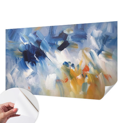 Fotobehang babykamer met kleurrijke penseelstreken