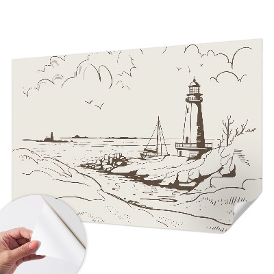 Fotobehang tienerkamer met een kustlandschap als print