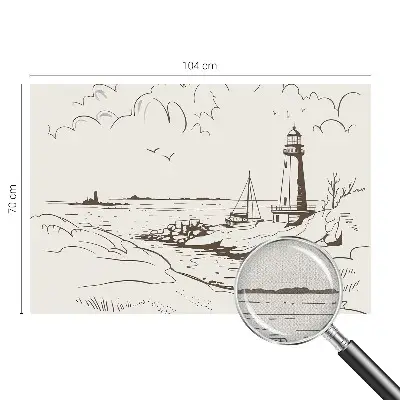 Fotobehang tienerkamer met een kustlandschap als print