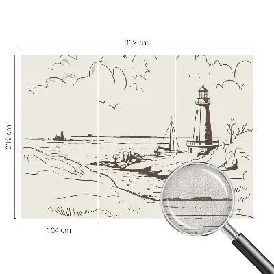 Fotobehang tienerkamer met een kustlandschap als print