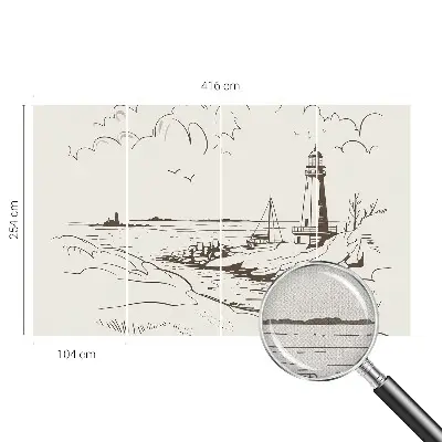 Fotobehang tienerkamer met een kustlandschap als print