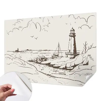 Fotobehang tienerkamer met een kustlandschap als print