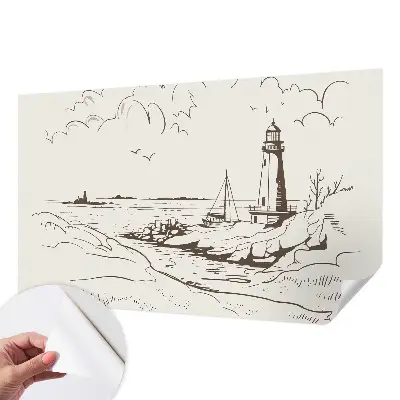 Fotobehang tienerkamer met een kustlandschap als print