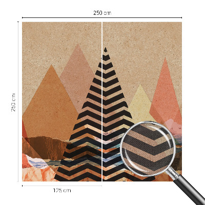 Foto behang voor de keuken met een abstract landschap
