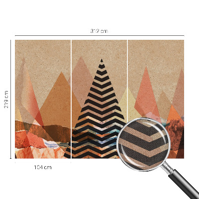 Foto behang voor de keuken met een abstract landschap