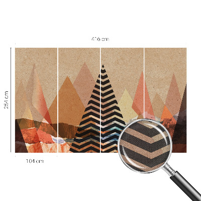 Foto behang voor de keuken met een abstract landschap