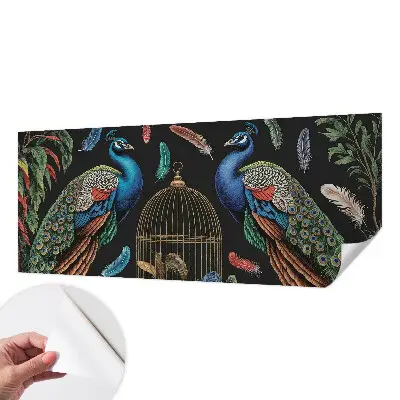 Fotobehang zelfklevend met exotische pauwen als print