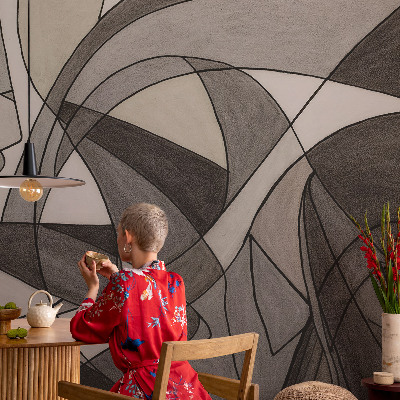 Zelfklevend fotobehang op maat met geometrische abstractie als ontwerp