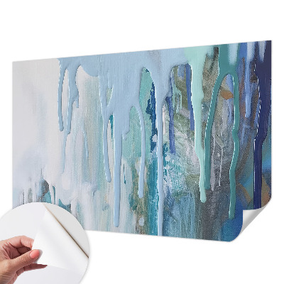 Zelfklevende behangsticker met een print van blauwe watervallen