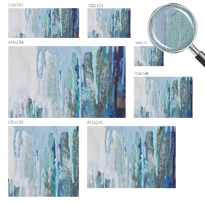 Zelfklevende behangsticker met een print van blauwe watervallen
