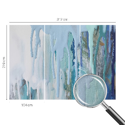 Zelfklevende behangsticker met een print van blauwe watervallen