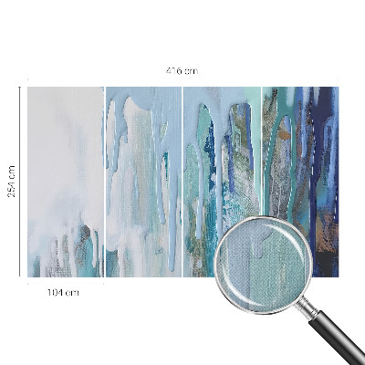 Zelfklevende behangsticker met een print van blauwe watervallen