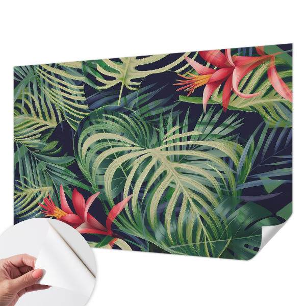 Fotobehang kinderkamer met een exotisch plantenmotief