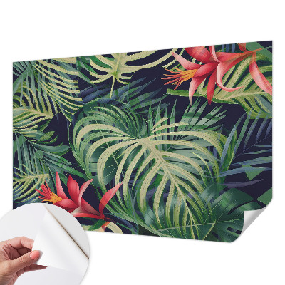 Fotobehang kinderkamer met een exotisch plantenmotief