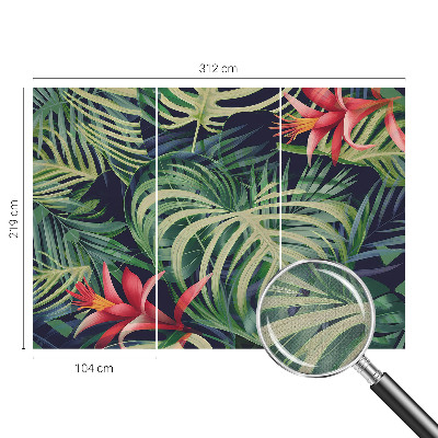 Fotobehang kinderkamer met een exotisch plantenmotief