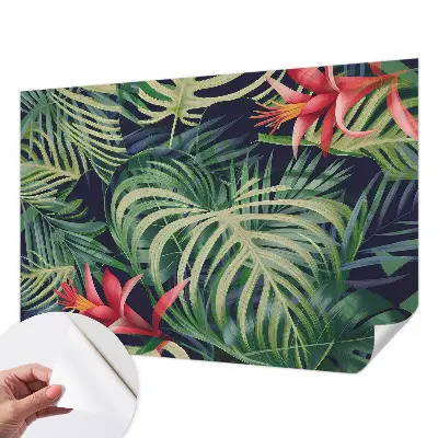 Fotobehang kinderkamer met een exotisch plantenmotief