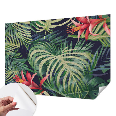 Fotobehang kinderkamer met een exotisch plantenmotief
