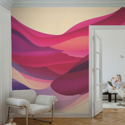 3D fotobehang met een patroon van vloeibare golven