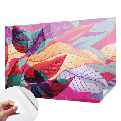 Fotobehang voor de kinderkamer met een abstract bladmotief