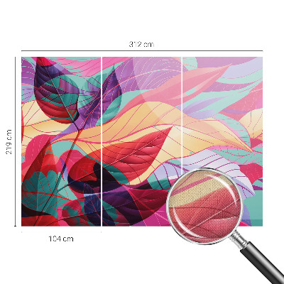 Fotobehang voor de kinderkamer met een abstract bladmotief