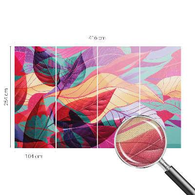 Fotobehang voor de kinderkamer met een abstract bladmotief